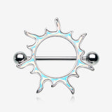 A Pair of Iridescent Revo Blazing Sun Nipple Shield