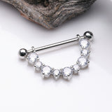 Detail View 1 of A Pair of Sparkle Elegance Multi-Gem Dangle Nipple Shield-Clear Gem