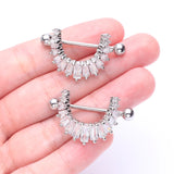 Detail View 2 of A Pair of Brilliant Maya Goddess Sparkle Dangle Nipple Shield-Clear Gem 