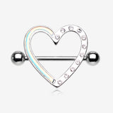 A Pair of Iridescent Revo Journey Heart Sparkle Nipple Shield
