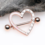 Detail View 1 of A Pair of Opalescent Journey Heart Sparkle Nipple Shield-White/Clear