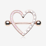 A Pair of Opalescent Journey Heart Sparkle Nipple Shield