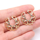 Detail View 2 of Golden Vintage Hearts Clip On Non-Piercing Nipple Shield Ring