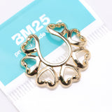 Detail View 3 of Golden Vintage Hearts Clip On Non-Piercing Nipple Shield Ring