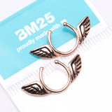 Detail View 3 of Rose Gold Angel Wings Clip On Non-Piercing Nipple Shield Ring