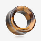A Pair of Tiger Eye Stone Double Flared Eyelet Plug