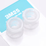 Detail View 3 of A Pair of Cloudy Quartz Stone Double Flared Eyelet Tunnel Plug