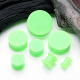 Detail View 2 of A Pair Of Soft Silicone Double Flared Plug-Green