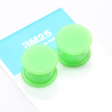 Detail View 3 of A Pair Of Soft Silicone Double Flared Plug-Green