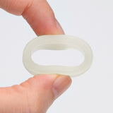 Detail View 2 of A Pair of Glow in the Dark Silicone Double Flared Ear Gauge Tunnel Plug-Clear Gem/White