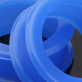 Detail View 4 of A Pair of Flexible Silicone Double Flared Ear Gauge Tunnel Plug-Blue