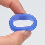 Detail View 2 of A Pair of Flexible Silicone Double Flared Ear Gauge Tunnel Plug-Blue