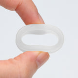 Detail View 2 of A Pair of Flexible Silicone Double Flared Ear Gauge Tunnel Plug-Clear Gem