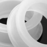 Detail View 4 of A Pair of Flexible Silicone Double Flared Ear Gauge Tunnel Plug-Clear Gem