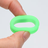 Detail View 2 of A Pair of Flexible Silicone Double Flared Ear Gauge Tunnel Plug-Green