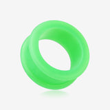 A Pair of Flexible Silicone Double Flared Ear Gauge Tunnel Plug-Green
