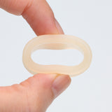 Detail View 2 of A Pair of Flexible Silicone Double Flared Ear Gauge Tunnel Plug-Peach