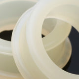 Detail View 4 of A Pair of Flexible Silicone Double Flared Ear Gauge Tunnel Plug-Peach