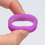 Detail View 2 of A Pair of Flexible Silicone Double Flared Ear Gauge Tunnel Plug-Purple