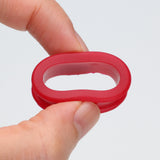 Detail View 2 of A Pair of Flexible Silicone Double Flared Ear Gauge Tunnel Plug-Red