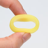 Detail View 2 of A Pair of Flexible Silicone Double Flared Ear Gauge Tunnel Plug-Yellow