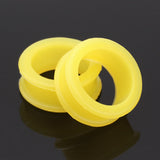 Detail View 1 of A Pair of Flexible Silicone Double Flared Ear Gauge Tunnel Plug-Yellow