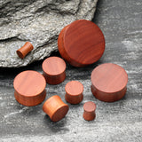 Detail View 2 of A Pair of Sabo Wood Double Flared Plug-Orange/Brown