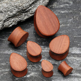 Detail View 2 of A Pair of Teardrop Sabo Wood Double Flared Plug