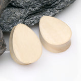 Detail View 1 of A Pair of Teardrop Crocodile Wood Double Flared Plug