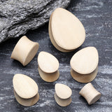 Detail View 2 of A Pair of Teardrop Crocodile Wood Double Flared Plug