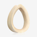 A Pair of Teardrop Crocodile Wood Double Flared Tunnel Plug