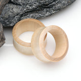 Detail View 1 of A Pair of Crocodile Wood Double Flared Tunnel Plug