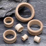 Detail View 2 of A Pair of Crocodile Wood Double Flared Tunnel Plug