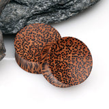 Detail View 1 of A Pair of Concave Coconut Wood Double Flared Plug