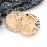 Detail View 1 of A Pair of Concave Old Tamarind Wood Double Flared Plug