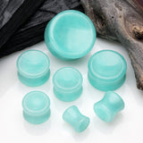 Detail View 2 of A Pair of Amazonite Concave Stone Double Flared Ear Gauge Plug