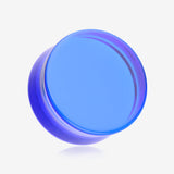 A Pair of Flat Glass Double Flared Plug-Blue