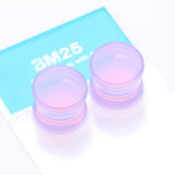 Detail View 3 of A Pair of Lavender Translucent Glass Double Flared Ear Gauge Plug