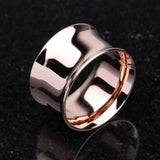 Detail View 1 of A Pair of Rose Gold PVD Steel Double Flared Ear Gauge Flesh Tunnel Plug