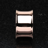 Detail View 2 of A Pair of Rose Gold PVD Steel Double Flared Ear Gauge Flesh Tunnel Plug