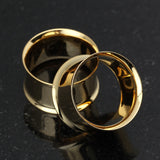 A Pair of Gold PVD Steel Double Flared Ear Gauge Flesh Tunnel Plug