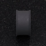 Detail View 3 of A Pair of Matte Black Steel Double Flared Ear Gauge Tunnel Plug-Black