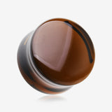 A Pair of Concave Glass Double Flared Plug-Topaz