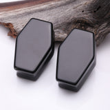 Detail View 1 of A Pair of Black Agate Stone Casket Double Flared Plug