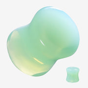 A Pair of Luscious Green Opalite Stone Double Flared Plug