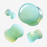 Detail View 1 of A Pair of Luscious Green Opalite Stone Double Flared Plug