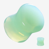 A Pair of Luscious Green Opalite Stone Double Flared Plug
