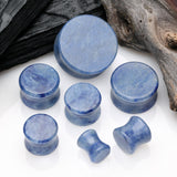 Detail View 2 of A Pair of Blue Aventurine Stone Double Flared Ear Gauge Plug