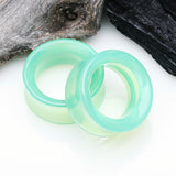 Detail View 1 of A Pair of Mint Opalite Stone Double Flared Eyelet Plug