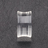 Detail View 2 of A Pair of Basic UV Acrylic Double Flared Ear Gauge Plug-Clear Gem